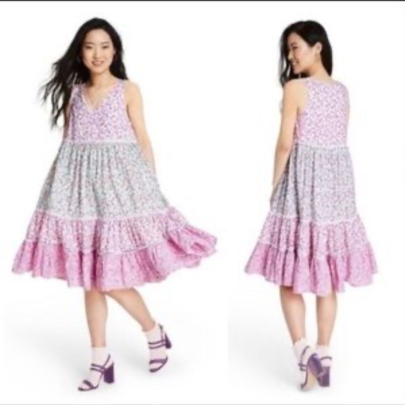 😍LOVESHACKFANCY X TARGET Camille multi teared midi dress - Picture 2 of 4